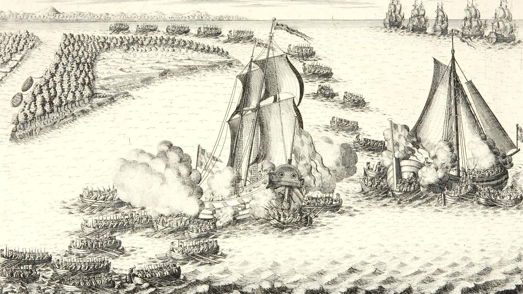 Взятие шведских судов «Астрильд» и «Гедан» на невском взморье/ Фото: Общественное достояние