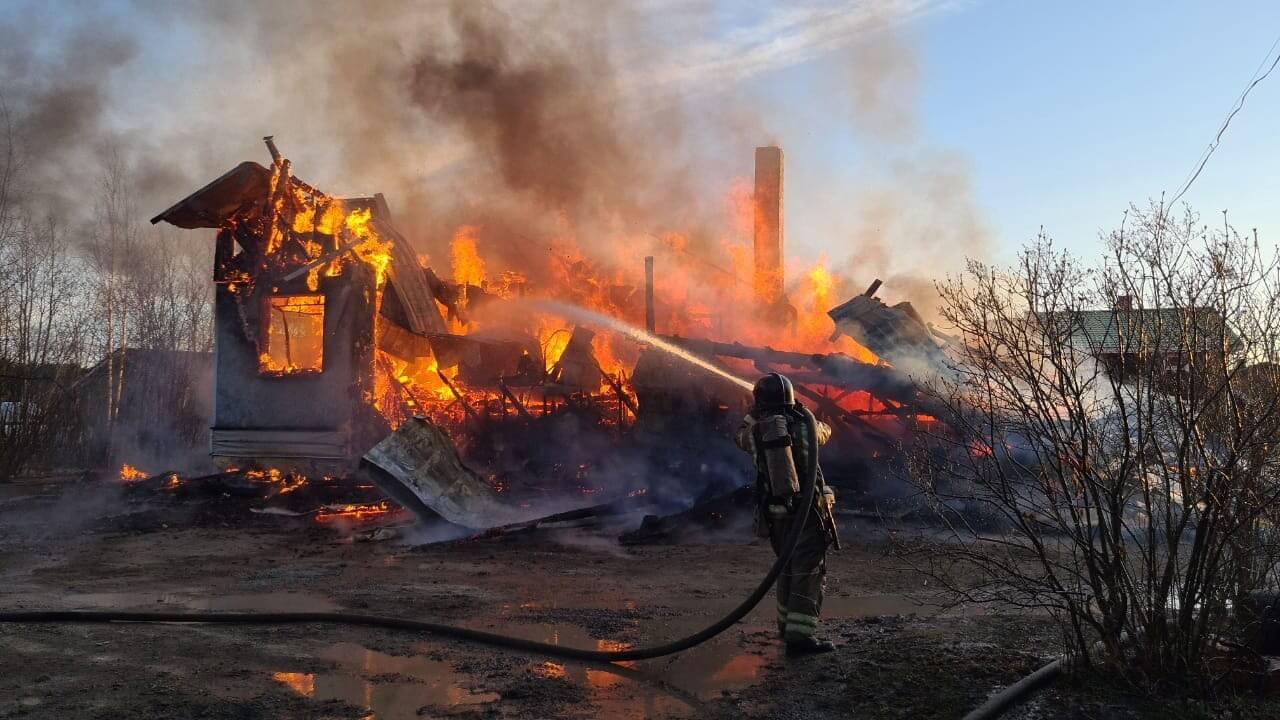 Останки найдены на пепелище дома в Выборгском районе Ленобласти