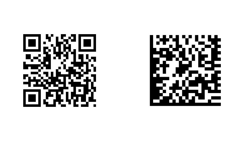 Пример QR-кода и Data-Matrix кода/ Фото: wikipedia.org