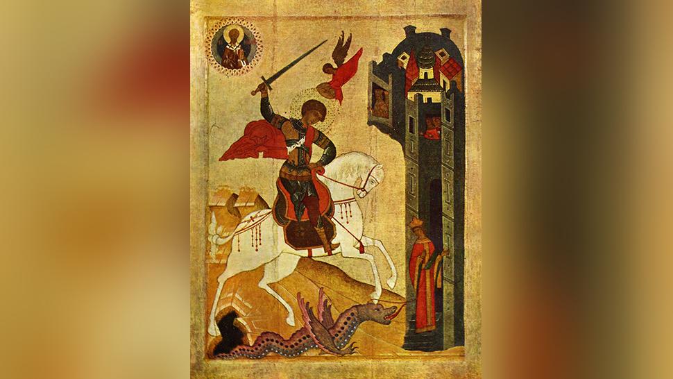 Икона «Чудо Георгия о змие». XV век/ Фото: общественное достояние