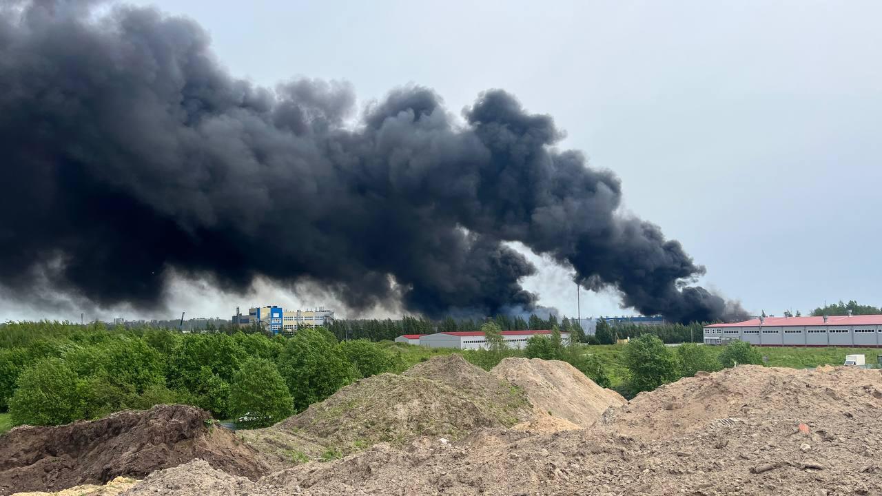 Фото пожара в Янино: 78.ru